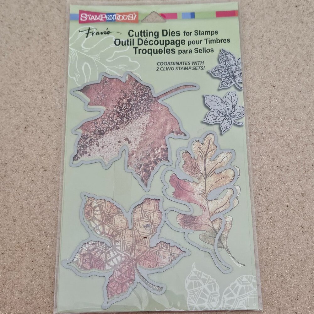 RARE STAMPENDOUS FALL LEAF CRAFT CUSTOM DIES SET STEEL MACHINE CUTTING STAMP